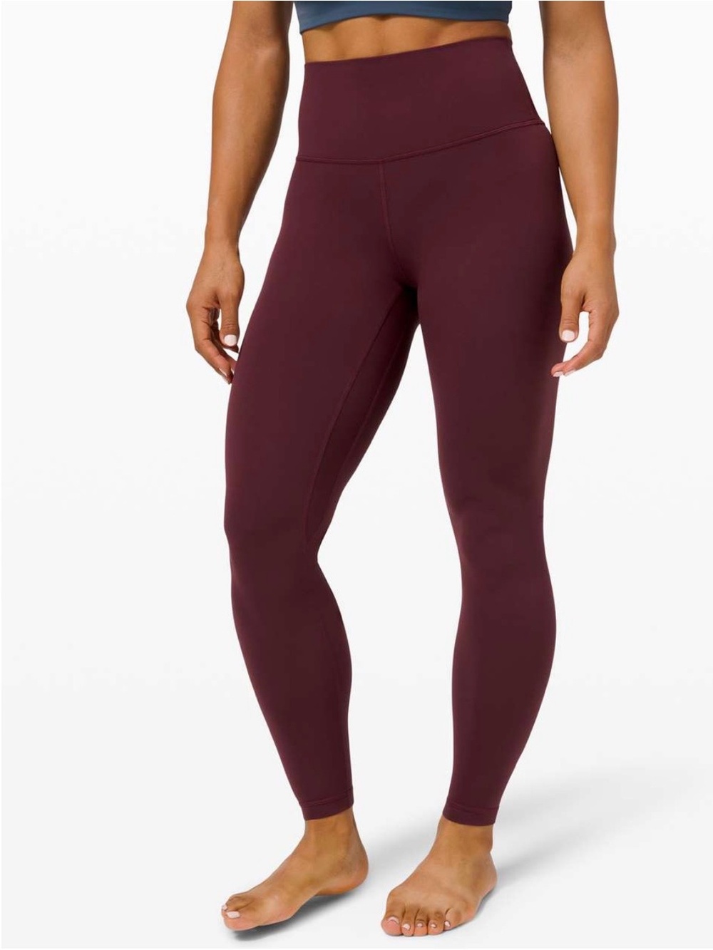 Lululemon Burgundy Wunder Under High-Rise 28”Tight